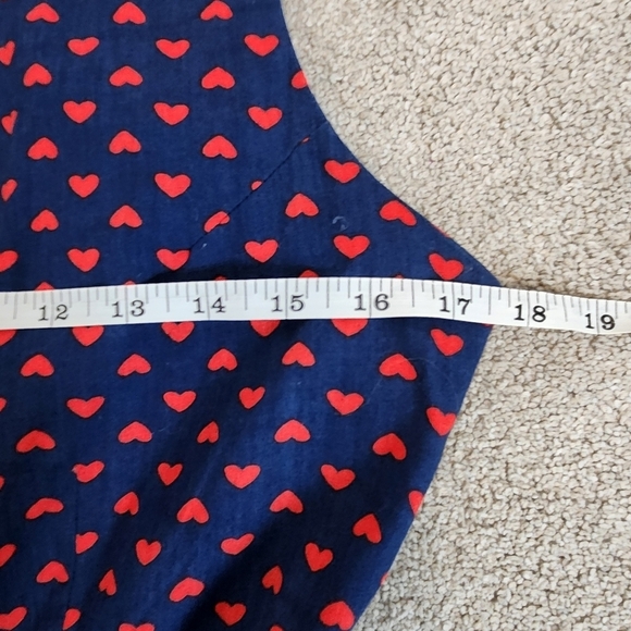 Vintage Retro Pin-up Style 50s Heart Polk-a-dot Dress Strapless Size Large - Picture 7 of 12